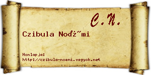 Czibula Noémi névjegykártya